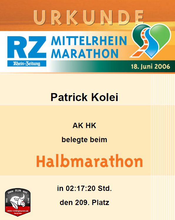 Mittelrhein Halbmarathon 2006